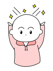 嬉しいシンプル表情　赤色