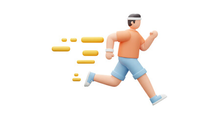 Isolated Running Man with Motion Trail