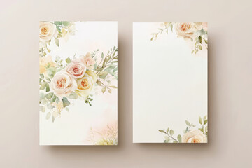 Elegant wedding invitation card template design ready for personalizing with names and event details