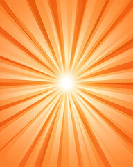 Orange sunburst radiant light background