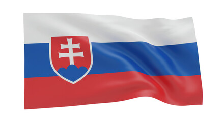 Isolated Waving Flag of Slovakia in High Resolution