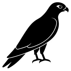 falcon bird black silhouette vector, Simple silhouette Design vector icon with white background. Wild bird
