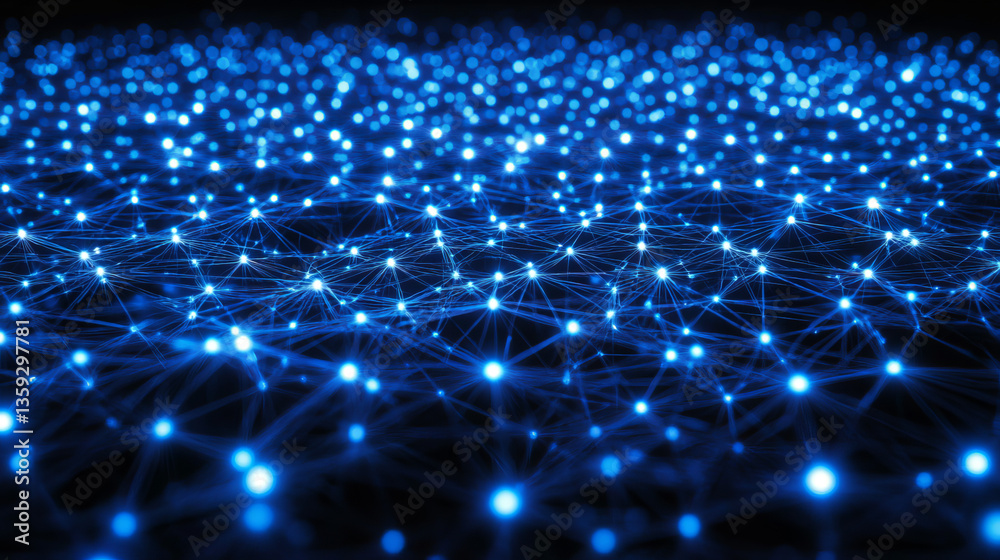 Poster block chain. the global architecture of the information space of the future. 3d illustration of an a