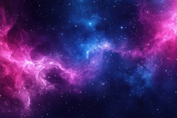 A breathtaking view of a vibrant cosmic cloud filled with stars, showcasing deep space in stunning shades of blue and purple. Perfect for conveying a sense of wonder and beauty.