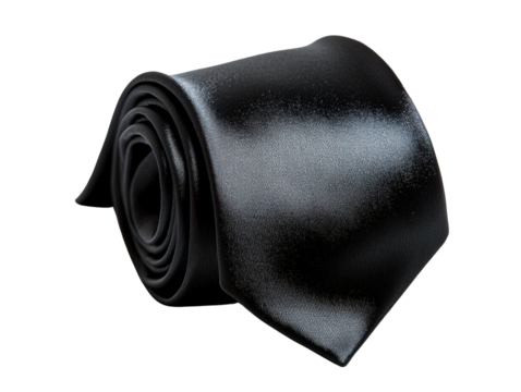 Elegant black tie draped on a black background creating a sophisticated look ideal for formal events and occasions white isolate background