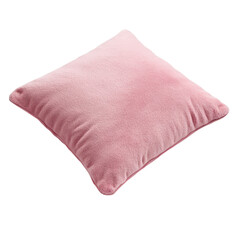 Pink pillow on a transparent background. Concept of home decor, comfort, and relaxation.