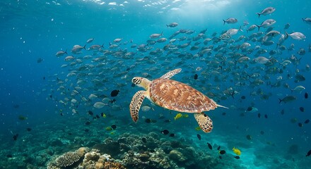 Obraz premium Sea Turtle Swimming