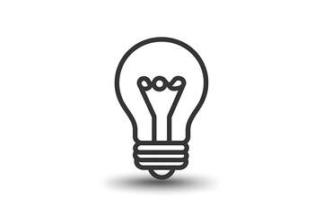 A simple black outline of a light bulb idea symbol