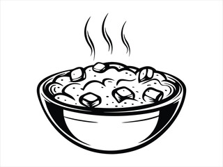 Cartoon ice cream vector illustration in a bowl, a sweet food design