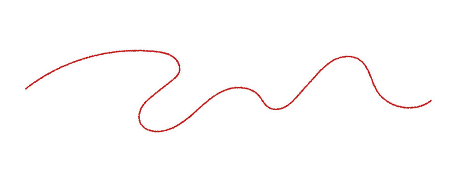 Red thread isolated on white background vector illustration.
