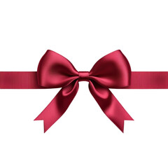 Fototapeta premium Elegant red satin ribbon bow on a transparent background. Perfect for gift wrapping, holiday decorations, and special occasions.