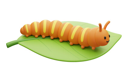 Isolated Caterpillar on Leaf