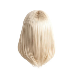 Naklejka premium Beautifully crafted blonde wig offering versatility and style for various occasions and fashion statements white isolate background