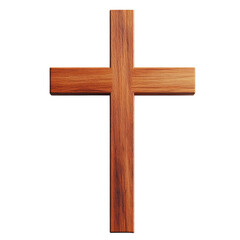 Classic wooden cross displayed in a rustic setting evoking themes of faith and spiritual reflection in a simple design white isolate background