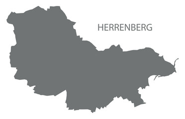 Obraz premium Herrenberg city map with boroughs grey illustration silhouette shape