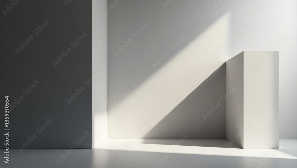 Poster the play of light and shadow on architectural design. a minimalist art form with strong geometric sh