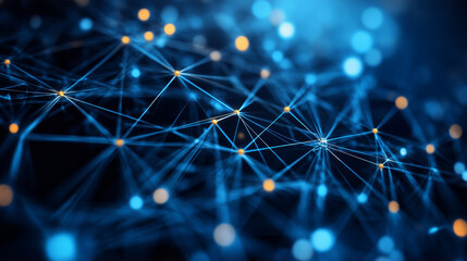 Business and digital technologies. Data flow in a secure system. Analytics and strategy of innovative development. 3D illustration of network structures, guides and nodes of information accumulation