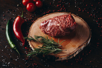 Raw Marbled Steak for Cooking