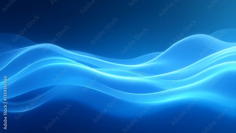 Aufkleber abstract blue waves with an ethereal glow, creating a sense of fluid motion and dynamic energy. the 
