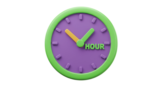 Isolated Clock with Hour Symbol on Face