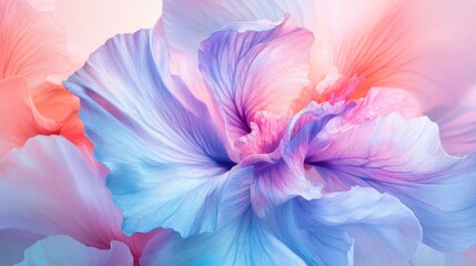 Fototapeta premium Beautiful abstract floral art with smooth gradient color transitions