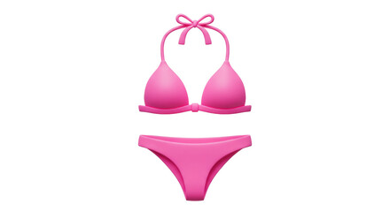 Isolated Pink Two-Piece Bikini Swimsuit for Summer