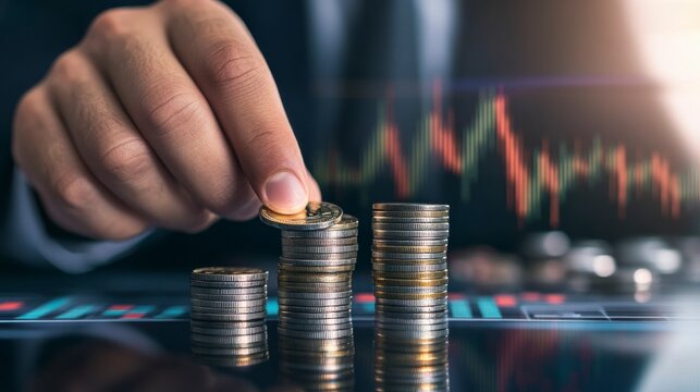 Investment strategies financial market business infographic corporate environment close-up perspective wealth growth insights