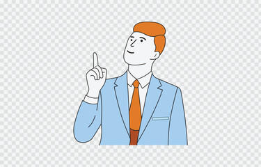 Businessman vector art Isolated on transparent background and editable stroke