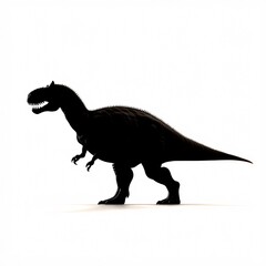 Dynamic Carnotaurus Silhouette in Black with Small Arms and a Powerful Tail