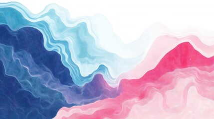 Abstract Fluid Art Background: Colorful Modern Blue and Pink Wave Gradient Design