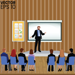 business people in a classroom
