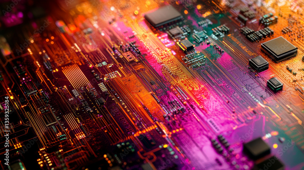 Poster cpu abstract 3d illustration. futuristic processor and quantum computer. digital technology in globa