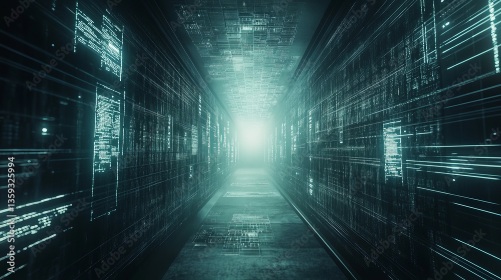 Poster futuristic cpu 3d illustration. quantum processor in global database. digital cyber space and artifi