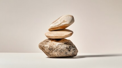 Elegant Stacked Rocks on a Soft Background for Minimalist Decor