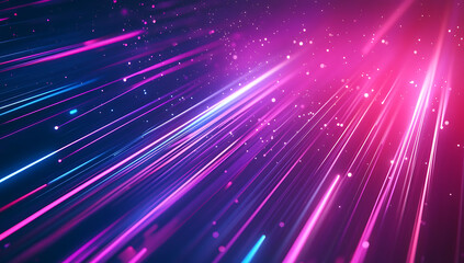Obraz premium Abstract background with pink and blue light streaks and small dots