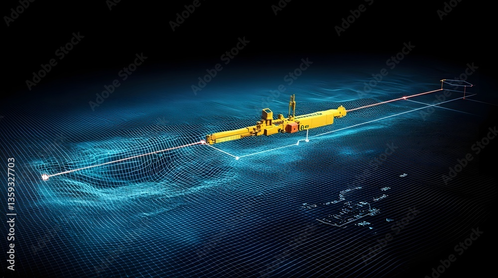 Aufkleber Advanced radar technology mapping subsurface microseismic data to monitor geological processes deep within the Earth s crust