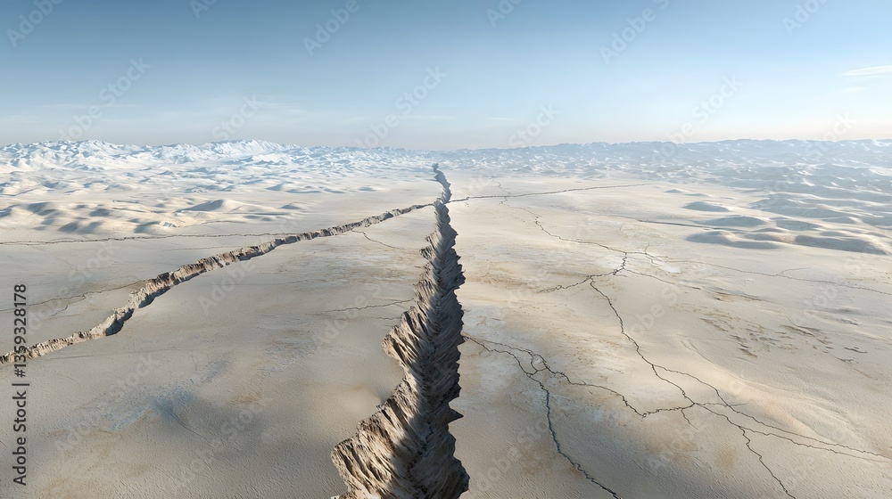 Aufkleber aerial perspective of a detailed 3d terrain map capturing the intricate fault lines and geological f
