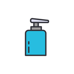 Soap bottle colored icons, minimalist vector illustration ,simple transparent graphic element .Isolated on white background