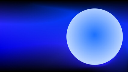 Ethereal bluish white circle with light trail asbtract background