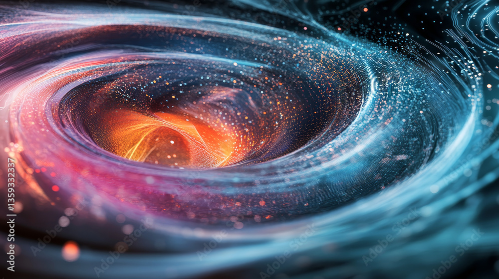 Poster neural network and cores of information. futuristic digital wave, futuristic data stream background.