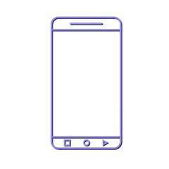 Minimalist smartphone Icon, mobile device outline vector