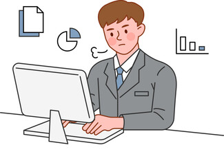 Illustration of people working at the office