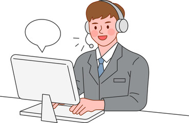 businessman with headset