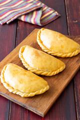 Baked empanadas. Latin American cuisine. Recipe. Fast food.