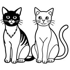 black and white cats