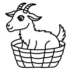 goat on white background