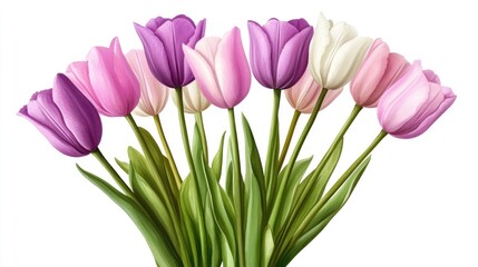 Fototapeta premium A Delicate Bouquet of Spring Tulips