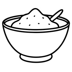 vector illustration of a bowl of yogurt