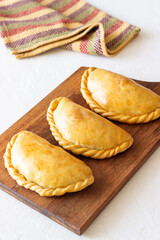 Baked empanadas. Latin American cuisine. Recipe. Fast food.
