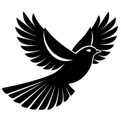 bird black silhouette vector, Simple silhouette Design vector icon with white background. Wild bird